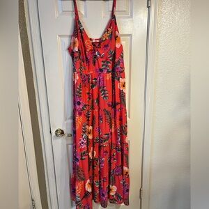 Floral Red Maxi Dress